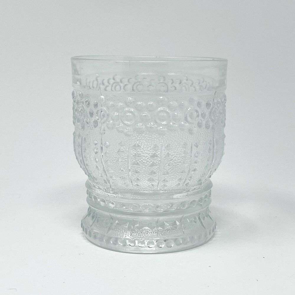 SKLO Union Praha Textured Floral Adolf Matura MCM Footed Tumbler Glass 3 7/8”